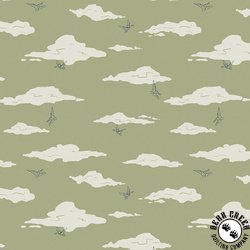 Riley Blake Designs Cretaceous Pterodactyl Clouds Sage