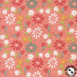 Moda Raspberry Summer Spring Berries Floral Carnation Moda Raspberry Summer Spring Berries Floral Carnation
