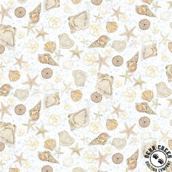 P&B Textiles Sea Whispers Tossed Shells White P&B Textiles Sea Whispers Tossed Shells White