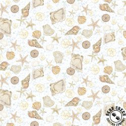 P&B Textiles Sea Whispers Tossed Shells White