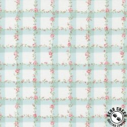 Moda Abide Floral Plaid Gingham Light Blue Moda Abide Floral Plaid Gingham Light Blue