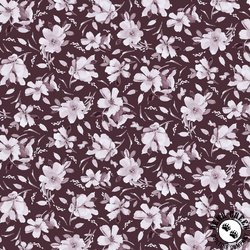 P&B Textiles Meadow At Dusk Flower Toss Dark Burgundy P&B Textiles Meadow At Dusk Flower Toss Dark Burgundy