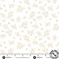 Andover Fabrics Colored Me Whispered Treasure Blooms Cream
