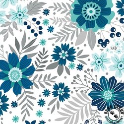 Benartex Among the Wildflowers II Wildflowers Indigo Benartex Among the Wildflowers II Wildflowers Indigo