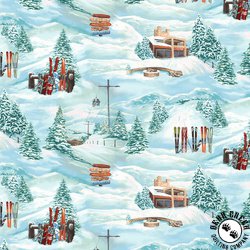 Blank Quilting Slopeside Scenic Ski Slope Light Blue