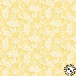 Benartex All About Daisies Twirling Leaves Light Yellow