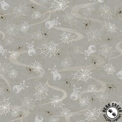 P&B Textiles Hocus Pocus Smoky Spider Web Allover Silver P&B Textiles Hocus Pocus Smoky Spider Web Allover Silver