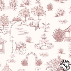 Benartex Sweet Meadow Garden Toile Pink Benartex Sweet Meadow Garden Toile Pink