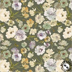 Windham Fabrics Bloomfield Ranunculus Moss - CANVAS