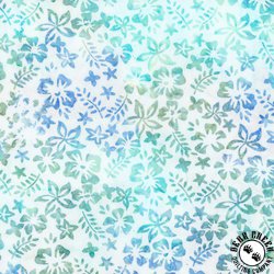 Riley Blake Designs Expressions Batiks Toes in the Sand Flowers Winter Mint