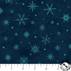 Northcott Woodland Wishes Snowflake Navy