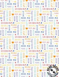 Wilmington Prints Fe-Line Frisky Words All Over White Wilmington Prints Fe-Line Frisky Words All Over White