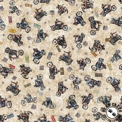QT Fabrics Stars, Stripes, and Steel Grunge Biker Toss Tan QT Fabrics Stars, Stripes, and Steel Grunge Biker Toss Tan