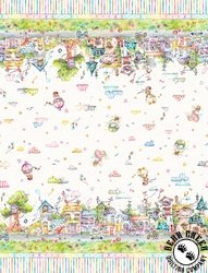 P&B Textiles Whiskerville Street Scene Double Border P&B Textiles Whiskerville Street Scene Double Border