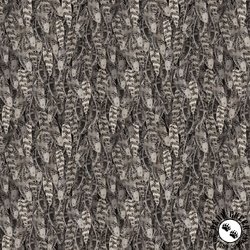 Clothworks Night Whispers Feathers Dark Gray