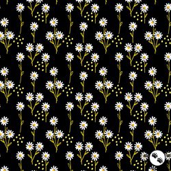 Benartex Delightful Daisies Field of Daisies Black Benartex Delightful Daisies Field of Daisies Black