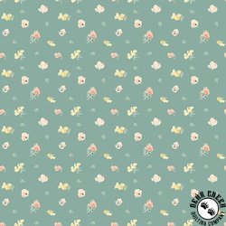 Riley Blake Designs New Beginnings Sweet Peas Teal Riley Blake Designs New Beginnings Sweet Peas Teal