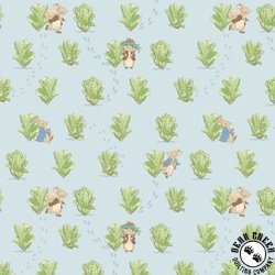 Riley Blake Designs Peter Rabbit and Benjamin Bunny Lettuce Patch Blue