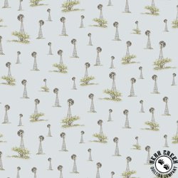 P&B Textiles Farm View Windmills Slate Blue P&B Textiles Farm View Windmills Slate Blue