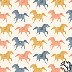 Cloud9 Fabrics Petals and Pony Luck Canter Natural