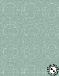 Wilmington Prints Season's Study Grid Tonal Teal