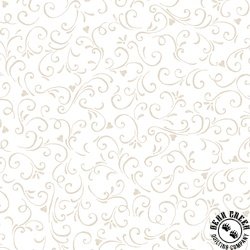 P&B Textiles Morning Treat Chalk Scrolls White/Cream