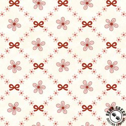 Henry Glass Pocketful of Posies Trellis Bows Cream Red