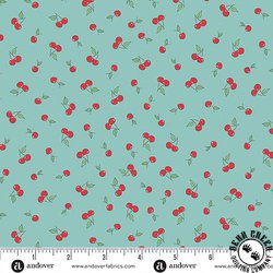 Andover Fabrics Afternoon Tea Cherry Crush Teal