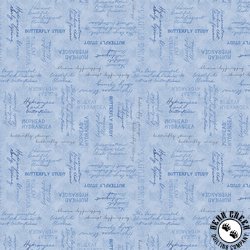 Wilmington Prints Hydrangea Mist Word Toss Blue