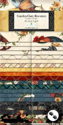 Garden Gate Roosters Strip Rolls by Wilmington Prints