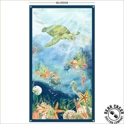 Windham Fabrics Ocean Life Dive Panel Aqua