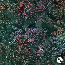 Timeless Treasures Tonga Batik Mayfair Stamped Tropical Leaves Mayfair
