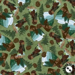 P&B Textiles Bigfoot Country Sasquatch Toss Green