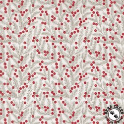 Moda Berry And Pine Needles Snow Moda Berry And Pine Needles Snow