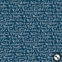 Riley Blake Designs Winter Magic Winter Words Navy