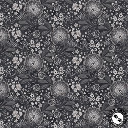 P&B Textiles Elizabeth 108 Inch Wide Backing Fabric Jacobean Allover Black