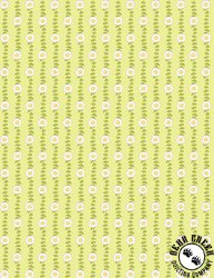 Wilmington Prints Patch of Sunshine Daisy Stripe Green