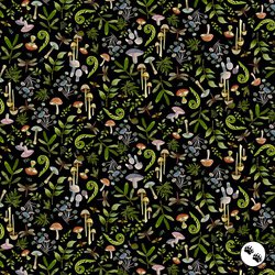 Clothworks Wild Wonder Forest Floor Black