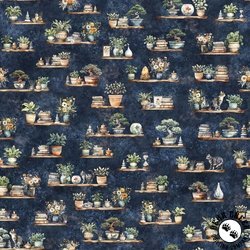 QT Fabrics Home Sweet Home Floating Shelves Navy QT Fabrics Home Sweet Home Floating Shelves Navy