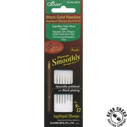 Clover Black Gold Applique/Sharps Sewing Needles Assorted