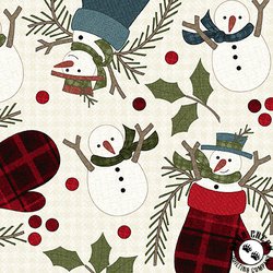 Maywood Studio Holly Jolly Flannel Snowmen Cream Maywood Studio Holly Jolly Flannel Snowmen Cream
