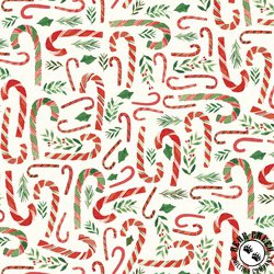 P&B Textiles Christmas Miniatures III 4-way Candy Canes Cream