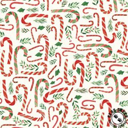 P&B Textiles Christmas Miniatures III 4-way Candy Canes Cream
