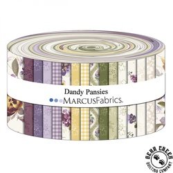 Dandy Pansies Strip Roll by Marcus Fabrics Dandy Pansies Strip Roll by Marcus Fabrics