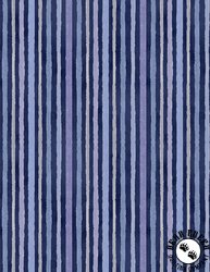 Wilmington Prints Morning Blooms Stripes Navy