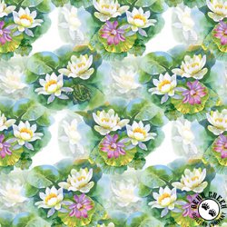 In The Beginning Fabrics Decoupage Lily Pads Green