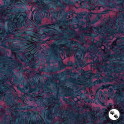 Anthology Fabrics Nouveau Batik Packed Lotus Navy