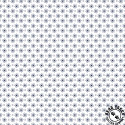 Benartex Classic Keepsakes in Blue Sunburst Dots White/Navy