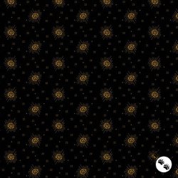 Andover Fabrics Espresso Polka Rose Black