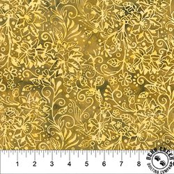 Northcott Banyan Batiks Dandelion Wishes Stylized Floral Ginger